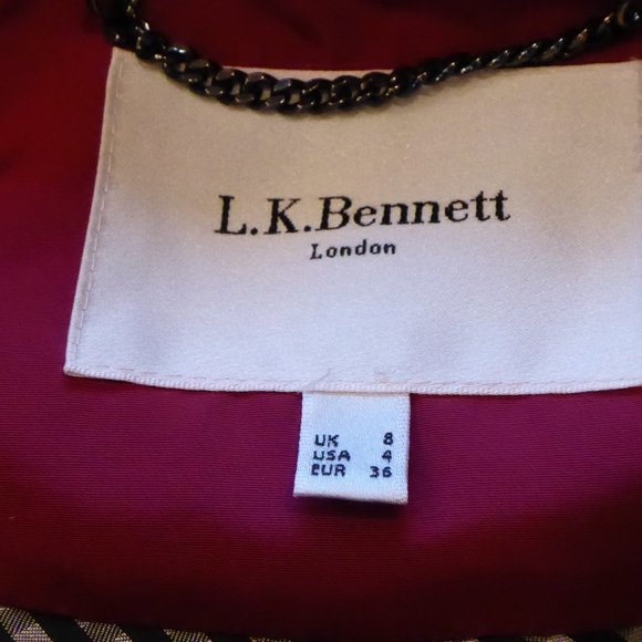 LK Bennett Light Weight Raspberry Pink Double Breasted Trench Coat USA Size 4 - Picture 7 of 15